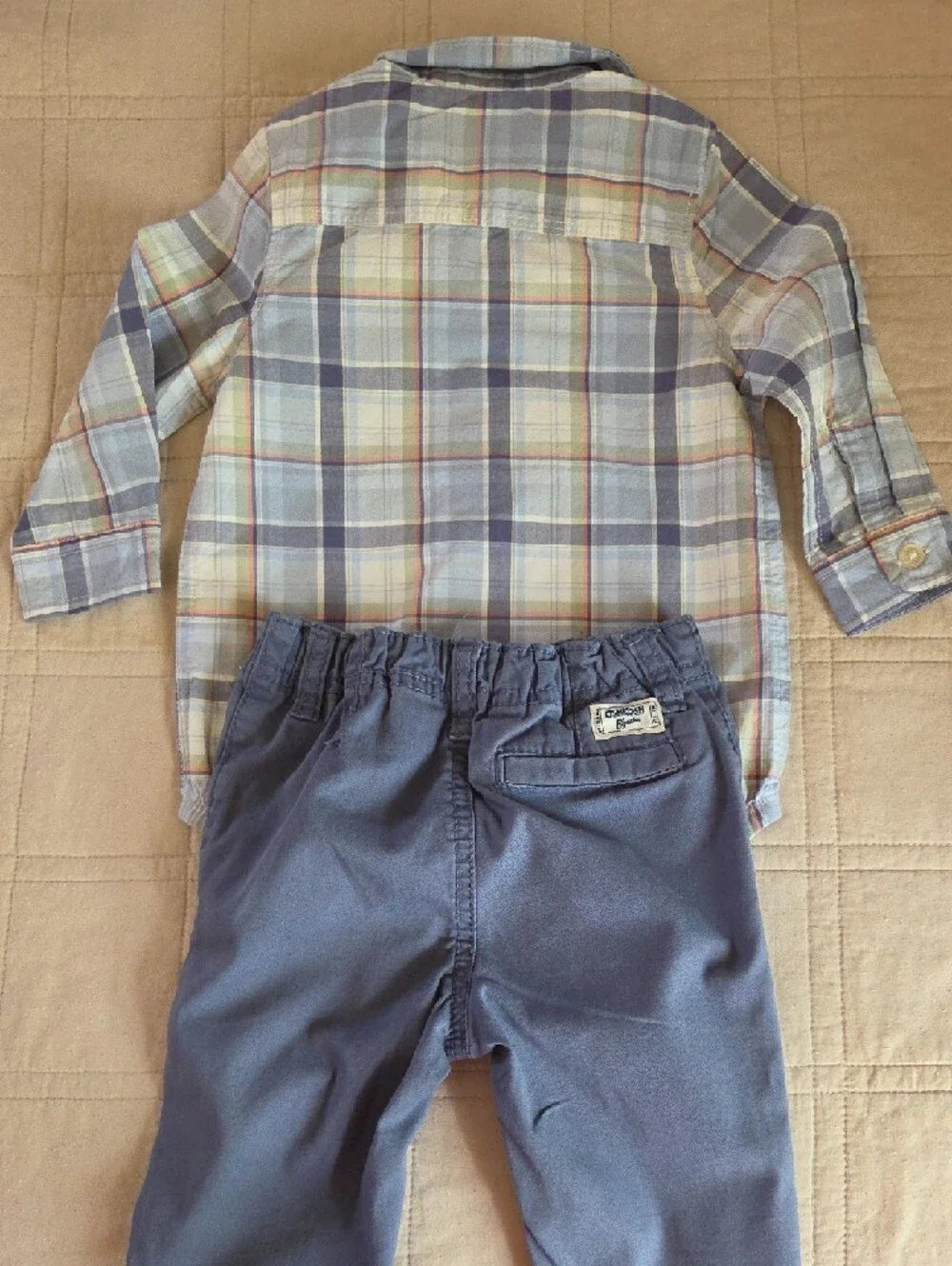 OshKosh B'gosh Pastel Plaid Button-Down Shirt in Blue, Yellow, Cream